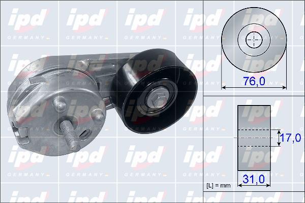 IPD 15-3948 - Натяжитель, поликлиновый ремень autosila-amz.com