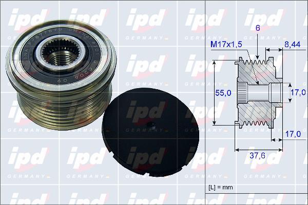 IPD 15-3968 - Шкив генератора, муфта autosila-amz.com