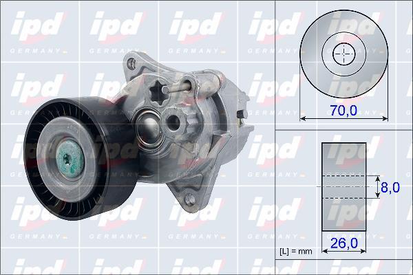 IPD 15-3912 - Натяжитель, поликлиновый ремень autosila-amz.com