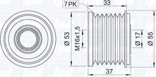 IPD 15-3188 - Шкив генератора, муфта autosila-amz.com