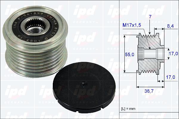 IPD 15-3848 - Шкив генератора, муфта autosila-amz.com