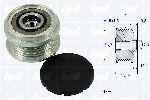 IPD 15-3865 - Шкив генератора, муфта autosila-amz.com