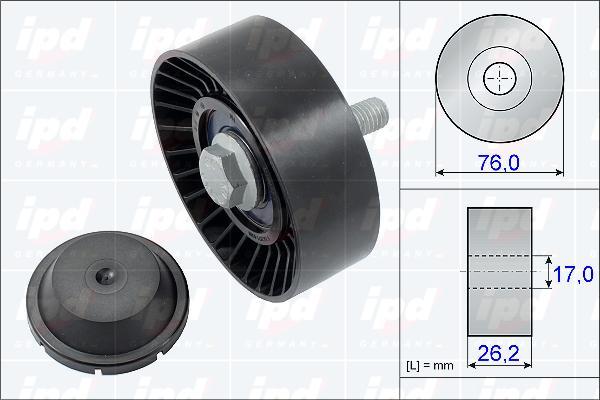 IPD 15-3801 - Ролик, поликлиновый ремень autosila-amz.com