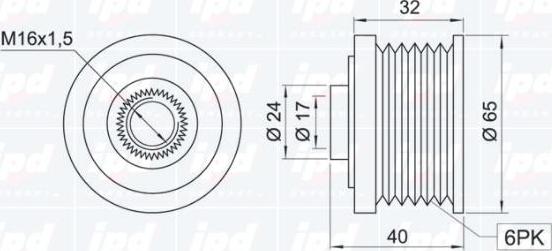 IPD 15-3334 - Шкив генератора, муфта autosila-amz.com