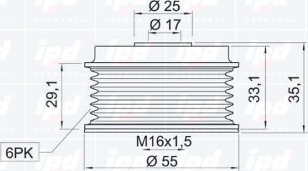 IPD 12-0542 - Шкив генератора, муфта autosila-amz.com