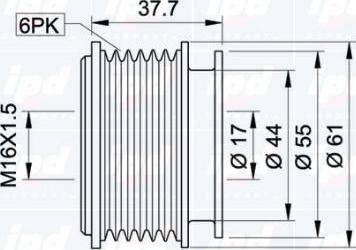 IPD 12-0005 - Шкив генератора, муфта autosila-amz.com