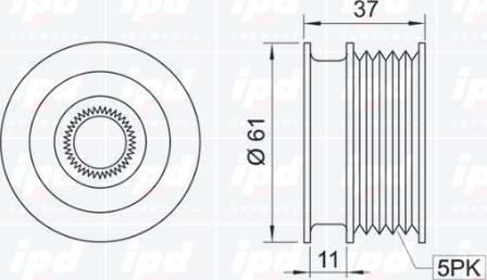 IPD 12-0228 - Шкив генератора, муфта autosila-amz.com