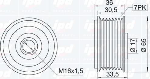 IPD 12-1051 - Шкив генератора, муфта autosila-amz.com