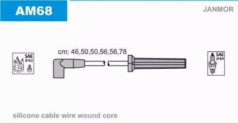 Janmor AM68 - Комплект проводов зажигания autosila-amz.com