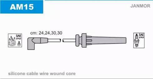 Janmor AM15 - Комплект проводов зажигания autosila-amz.com