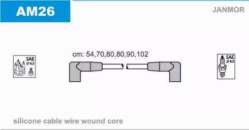 Janmor AM26 - Комплект проводов зажигания autosila-amz.com