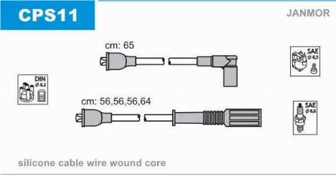 Janmor CPS11 - Комплект проводов зажигания autosila-amz.com