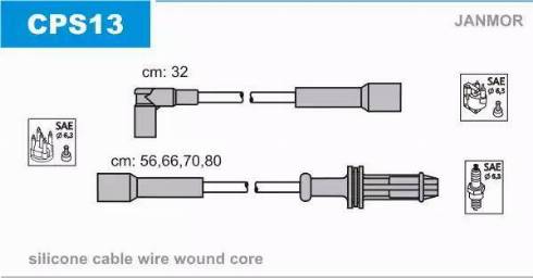 Janmor CPS13 - Комплект проводов зажигания autosila-amz.com