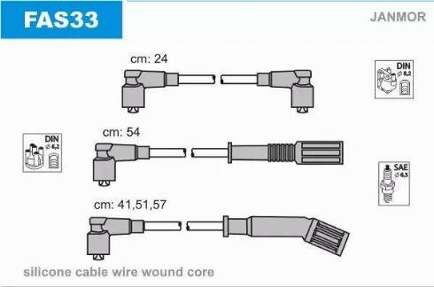 Janmor FAS33 - Комплект проводов зажигания autosila-amz.com