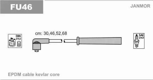 Janmor FU46 - Комплект проводов зажигания autosila-amz.com