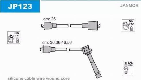 Janmor JP123 - Комплект проводов зажигания autosila-amz.com