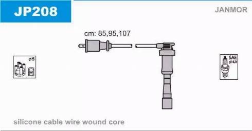 Janmor JP208 - Комплект проводов зажигания autosila-amz.com
