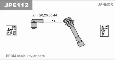 Janmor JPE112 - Комплект проводов зажигания autosila-amz.com