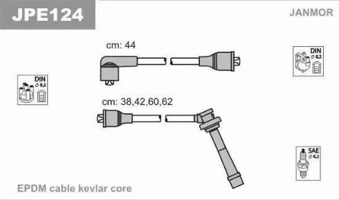 Janmor JPE124 - Комплект проводов зажигания autosila-amz.com