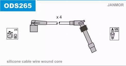 Janmor ODS265 - Комплект проводов зажигания autosila-amz.com