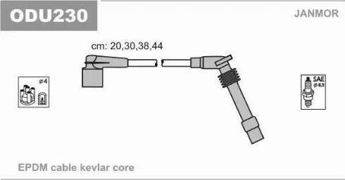 Janmor ODU230 - Комплект проводов зажигания autosila-amz.com
