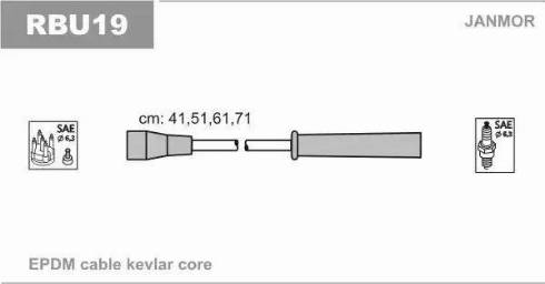 Janmor RBU19 - Комплект проводов зажигания autosila-amz.com