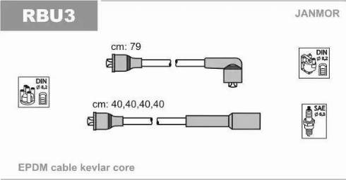 Janmor RBU3 - Комплект проводов зажигания autosila-amz.com