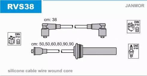 Janmor RVS38 - Комплект проводов зажигания autosila-amz.com