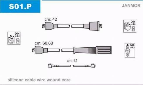 Janmor S01.P - Комплект проводов зажигания autosila-amz.com