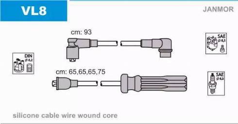 Janmor VL8 - Комплект проводов зажигания autosila-amz.com