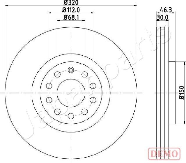 Japanparts DI-0909C - Тормозной диск autosila-amz.com