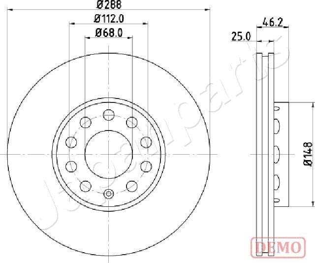 Japanparts DI-0910C - Тормозной диск autosila-amz.com