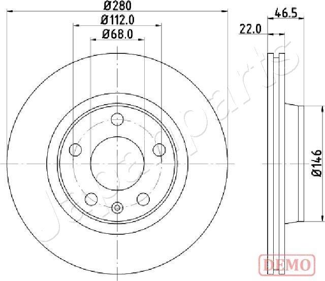 Japanparts DI-0911C - Тормозной диск autosila-amz.com