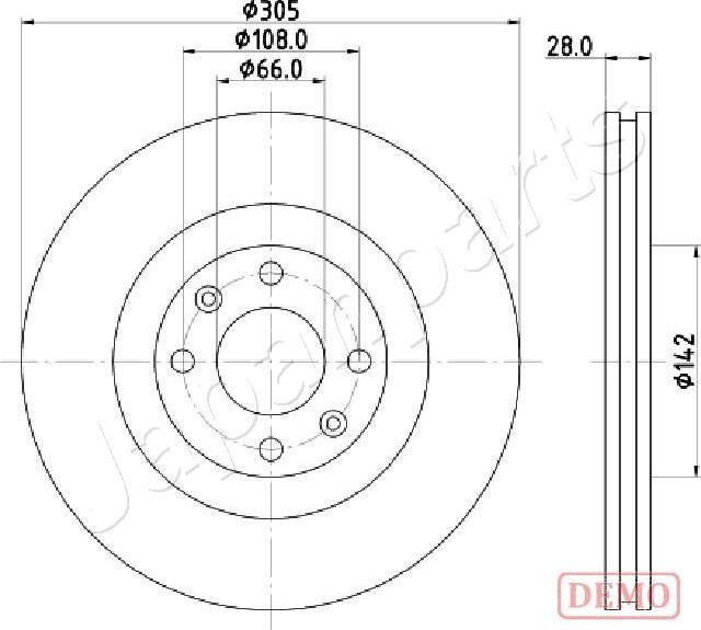 Japanparts DI-0631C - Тормозной диск autosila-amz.com