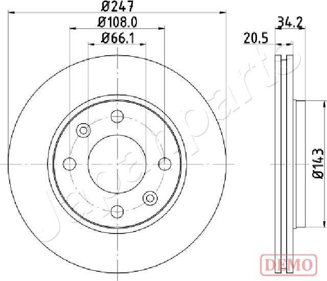 Japanparts DI-0628C - Тормозной диск autosila-amz.com