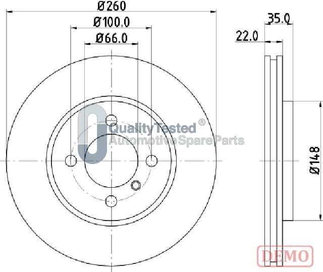 Japanparts DI0158JM - Тормозной диск autosila-amz.com