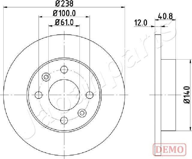 Japanparts DI-0714C - Тормозной диск autosila-amz.com