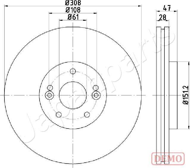 Japanparts DI-0713C - Тормозной диск autosila-amz.com