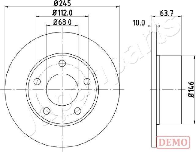 Japanparts DP-0912C - Тормозной диск autosila-amz.com