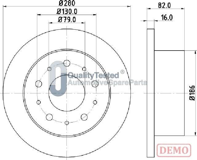 Japanparts DP0611JM - Тормозной диск autosila-amz.com