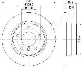 Japanparts DP-0100 - Тормозной диск autosila-amz.com