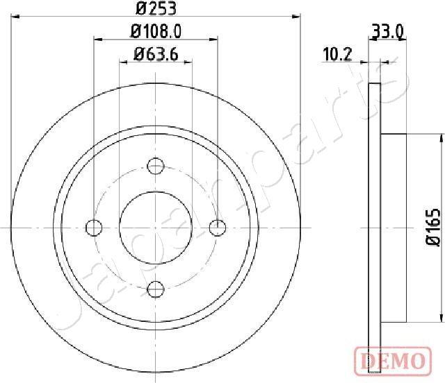 Japanparts DP-0303C - Диск тормозной (c антикороз.покрытием) autosila-amz.com