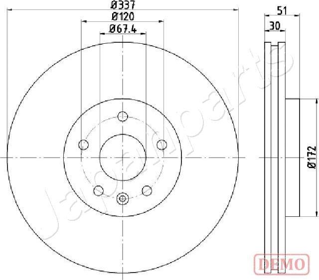 Japanparts DP-0323C - Тормозной диск autosila-amz.com