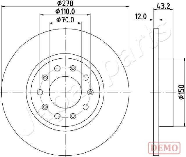 Japanparts DP-0204C - Тормозной диск autosila-amz.com