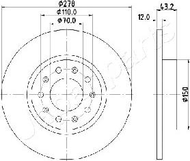 Japanparts DP-0204 - Тормозной диск autosila-amz.com