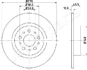 Japanparts DP-0203 - Тормозной диск autosila-amz.com