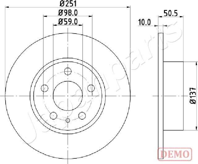 Japanparts DP-0202C - Тормозной диск autosila-amz.com