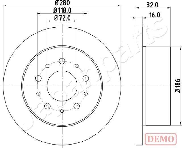 Japanparts DP-0216C - Тормозной диск autosila-amz.com