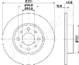 Japanparts DP-0210 - Тормозной диск autosila-amz.com