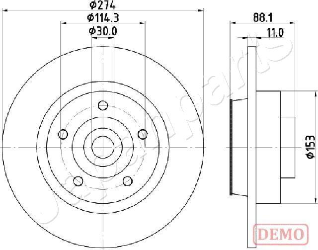Japanparts DP-0705C - Тормозной диск autosila-amz.com